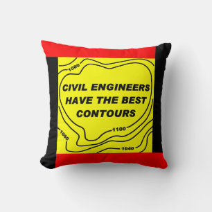 Coussin Ingénieur civil Contours Jaunes