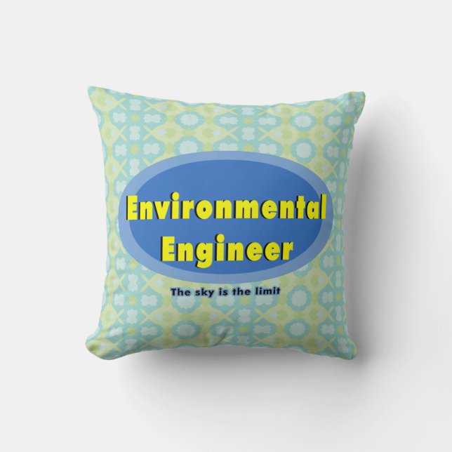 Coussin Ingénieur de l'environnement bleu ovale (Recto)