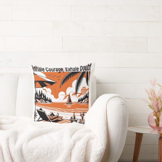 Coussin Inhale Courage Exhale Doute - Ecouteur À Jets Minu (Canapé)