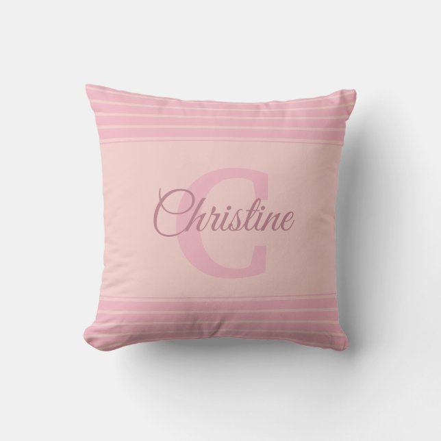 Coussin Initiale C Script À Main Nom Moderne Monogramme (Recto)