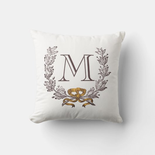 Coussin Initiale de monogramme personnalisée par guirlande (Recto)