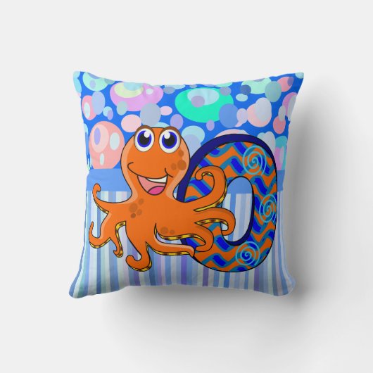 Coussin Initiale de nom de poulpe d'O (Verso)