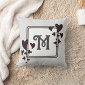Coussin Initiale du nom de famille en monogramme avec acce (Couverture)