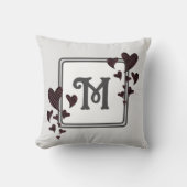 Coussin Initiale du nom de famille en monogramme avec acce (Recto)