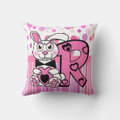Coussin Initiale du nom de l'enfant de lapin de R (Verso)