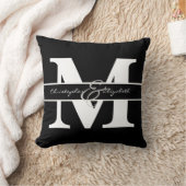 Coussin Initiale monogrammée avec noms sur l'avant et l'ar (Couverture)