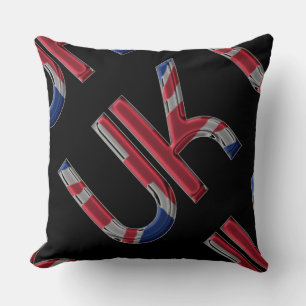 Coussin Initiales britanniques de la typographie du drapea