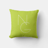 Coussin Initiales de chevauchement modernes 2 | Lime vert (Recto)
