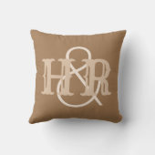 Coussin Initiales de couple heureux sur un (Verso)