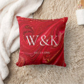Coussin Initiales de monogramme de couple de mariage d'ann (Couverture)