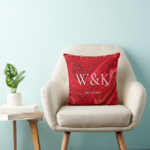 Coussin Initiales de monogramme de couple de mariage d'ann (Chaise)