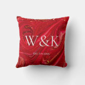 Coussin Initiales de monogramme de couple de mariage d'ann (Verso)