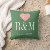 Coussin Initiales de monogramme de couple de mariage d'ann (Couverture)