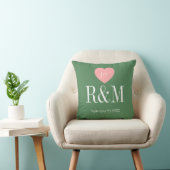 Coussin Initiales de monogramme de couple de mariage d'ann (Chaise)