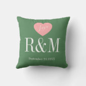 Coussin Initiales de monogramme de couple de mariage d'ann (Verso)