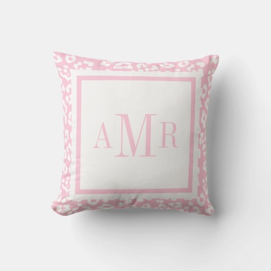 Coussin Initiales de monogramme d'empreinte de léopard de (Recto)