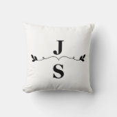 Coussin Initiales de monogramme élégant noir et blanc pour (Recto)
