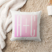 Coussin Initiales du couple | Dégradé rose subtil (Couverture)
