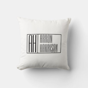 Coussin Initiales minimales modernes et logo de nom