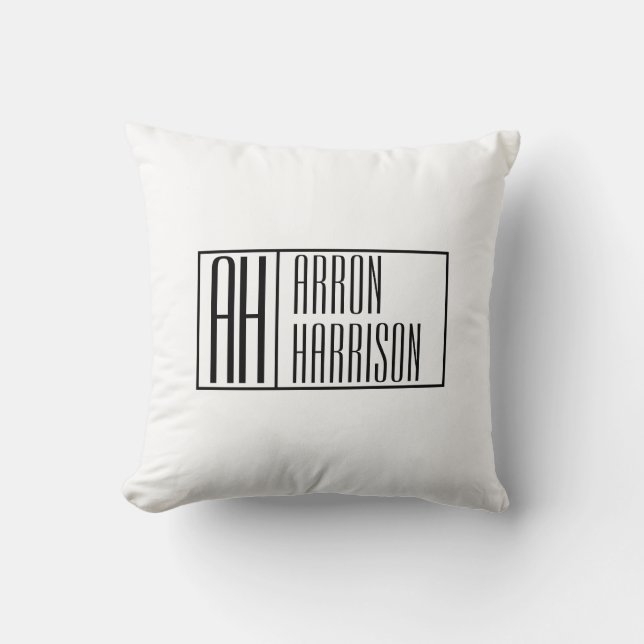 Coussin Initiales minimales modernes et logo de nom (Recto)