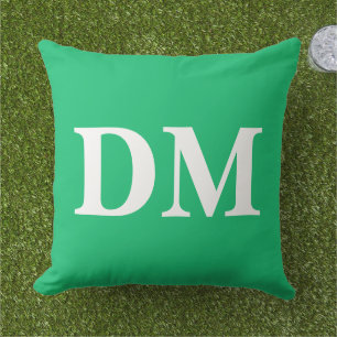 Coussin Initiales modernes grandes en verdure blanche d'ét