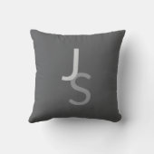 Coussin Initiales monogrammes à chevauchement moderne | Gr (Verso)