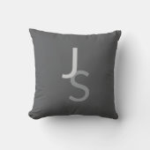 Coussin Initiales monogrammes à chevauchement moderne | Gr (Recto)