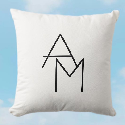 Coussin Initiales superposées de style moderne