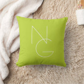 Coussin Initiales superposées Modern 2 | Vert Citron (Couverture)