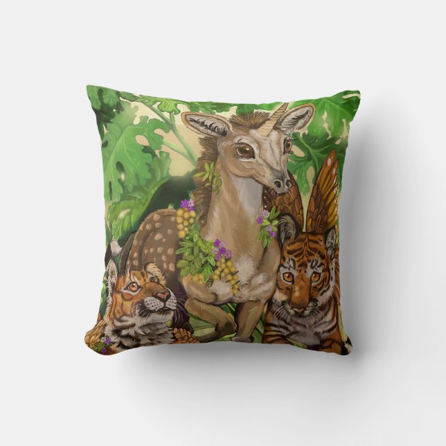 Coussin 'Innocence de la nouvelle' licorne (Recto)