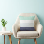 Coussin Inscription modifiable bloc de couleur à rayure ho (Chaise)