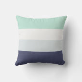 Coussin Inscription modifiable bloc de couleur à rayure ho (Verso)