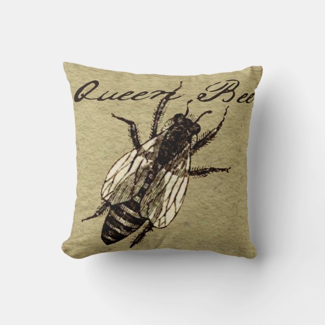 Coussin Insecte de la faune de l'abeille Queen (Recto)