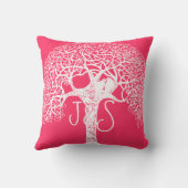 Coussin Inséparable d'arbre Tourbillonnant rose Choisir n' (Verso)