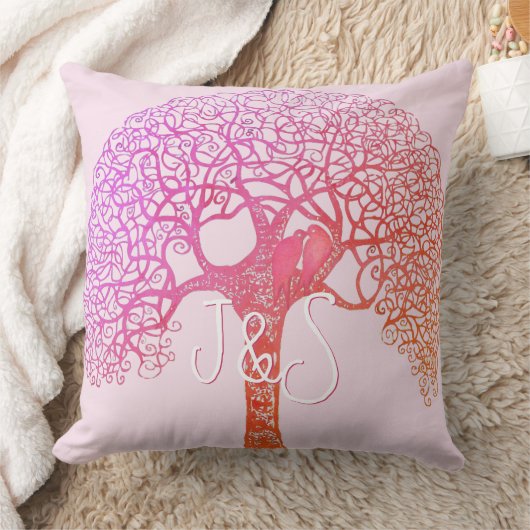 Coussin Inséparable d'arbre Tourbillonnant rose Choisir n' (Couverture)