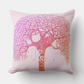 Coussin Inséparable d'arbre Tourbillonnant rose Choisir n' (Recto)