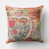Coussin Inséparables Heart Red Art Collage (Verso)