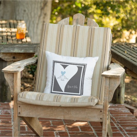 Coussin Inséparables modernes personnalisés Light Blue Hea (Chaise)