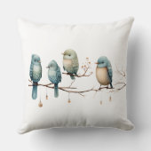 Coussin Inséparables rustiques de bois Mariage romantique (Verso)