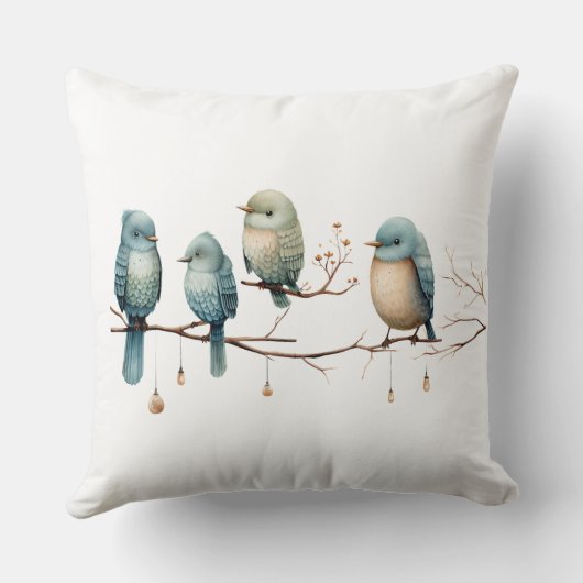 Coussin Inséparables rustiques de bois Mariage romantique (Verso)