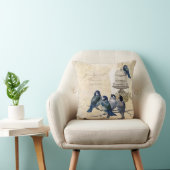 Coussin Inséparables vintages Birdcage Postage Personnalis (Chaise)