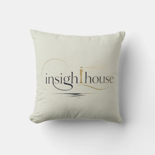 Coussin InsightHouse Minimaliste Élégant Typographie du Ph