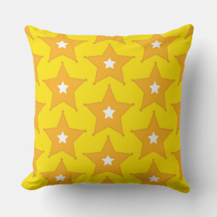 Coussin Insigne de shérif orange vif sur fond jaune brilla