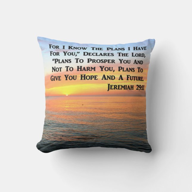 COUSSIN INSPIRANT JEREMIAH 29:11 SUNRISE (Recto)