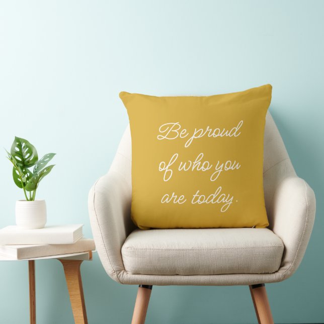 Coussin Inspiration Encourageant Positivité Citation Jaune (Chaise)