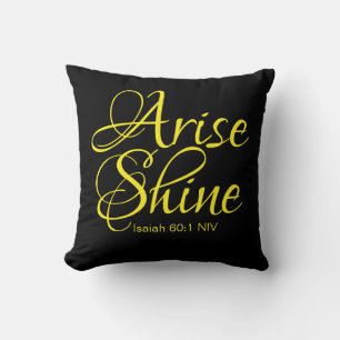 Coussin Inspiration Lever et Foi brillante Noir