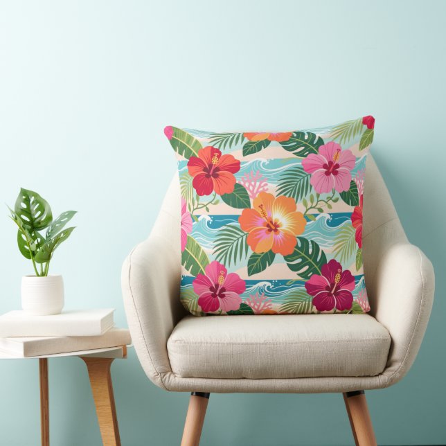 Coussin Inspiration tropicale Okinawa Bingata (Chaise)