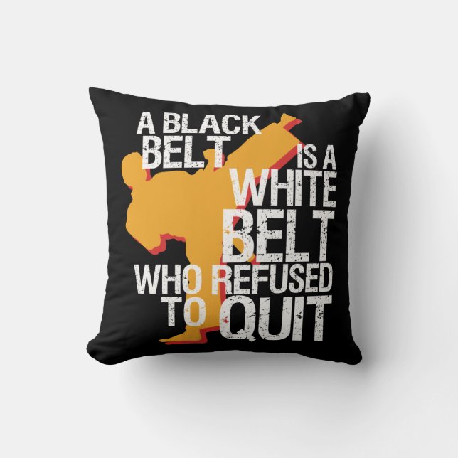 Coussin Inspirational Martial Arts Black Belt Fighter (Recto)