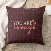 Coussin Inspirational Quote Burgundy Decor Cushion  (Couverture)