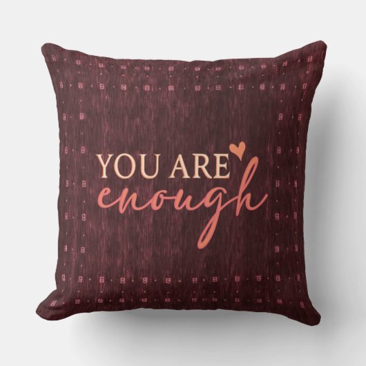 Coussin Inspirational Quote Burgundy Decor Cushion  (Recto)